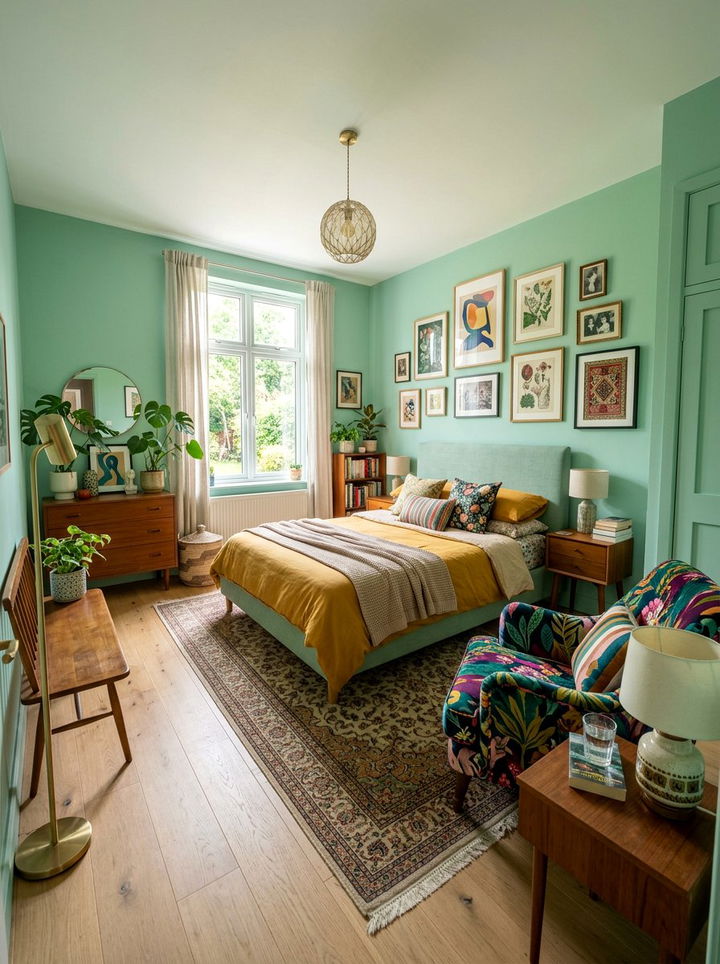 Eclectic Mint Green Bedroom - 30 mint green bedroom ideas