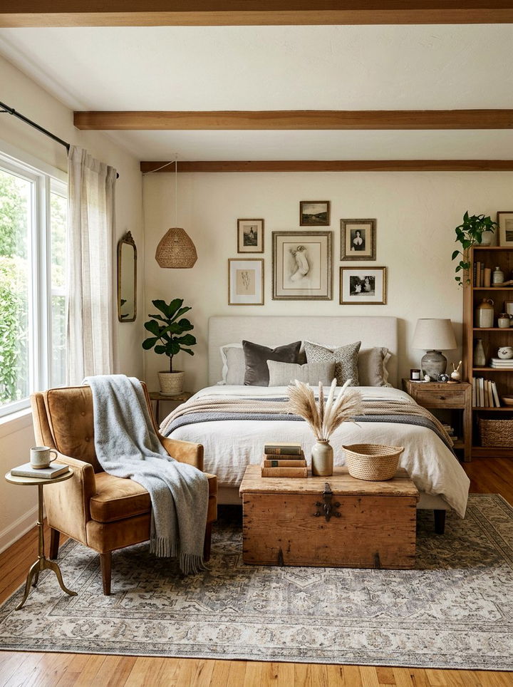 Eclectic Neutral Bedroom - 30 neutral tone bedroom ideas