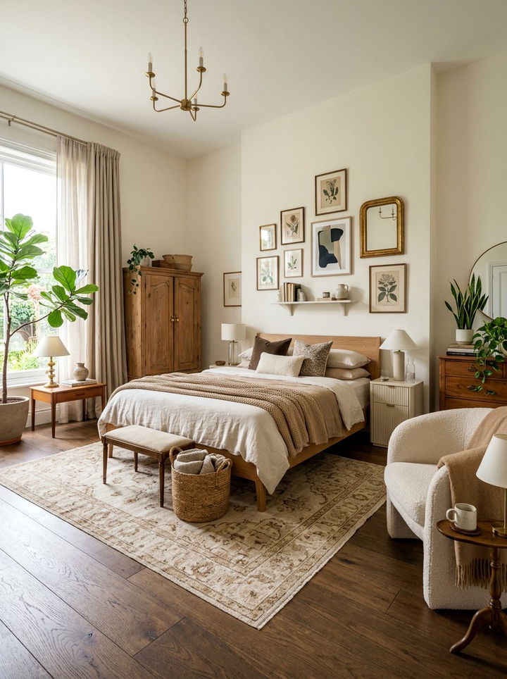 Eclectic Neutral Bedroom - 30 cool neutral bedroom ideas