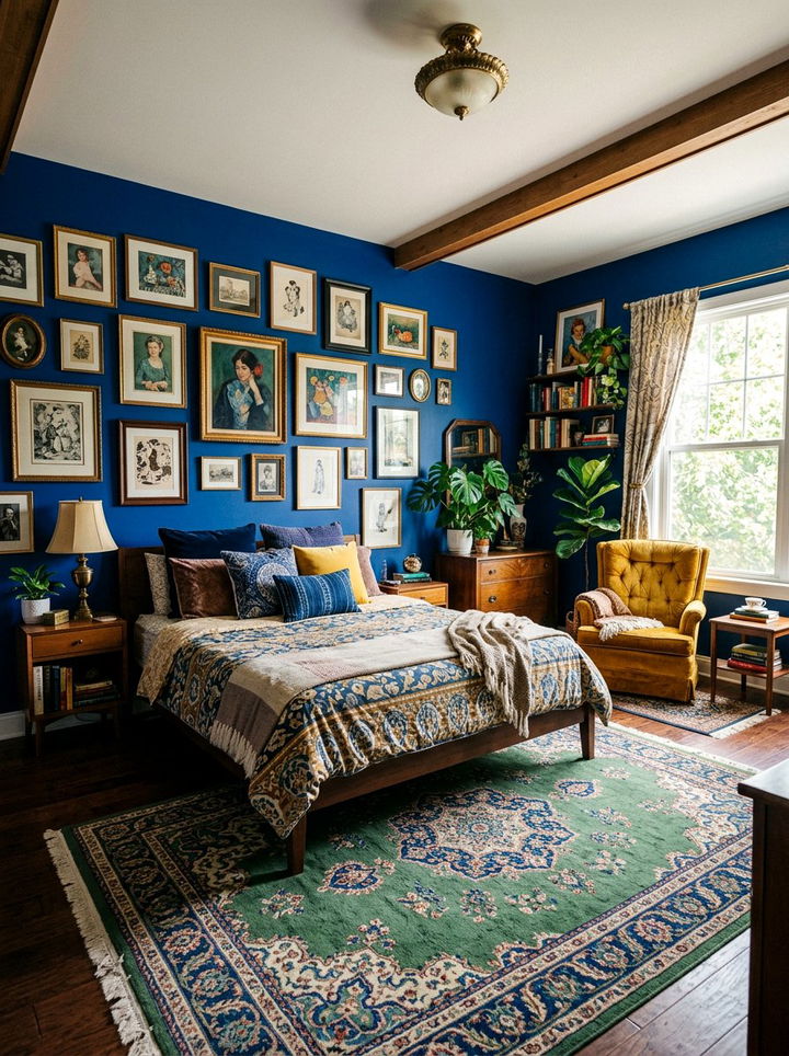 Eclectic Royal Blue Bedroom - 30 royal blue bedroom ideas