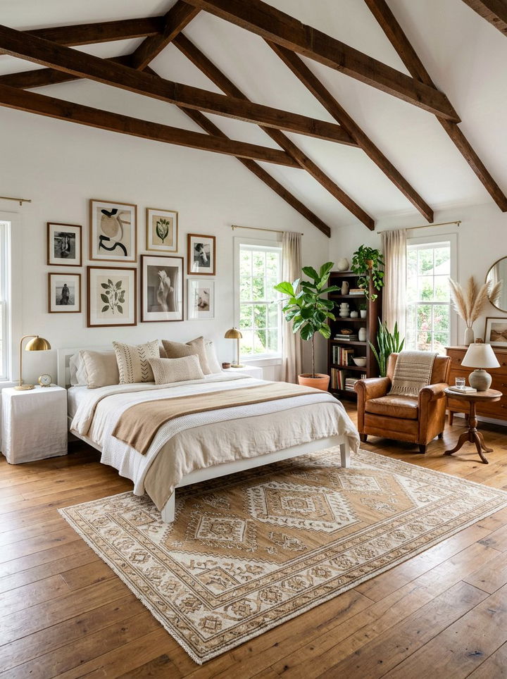 Eclectic tan and white bedroom - 30 tan and white bedroom ideas