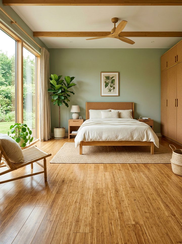 Eco Friendly Bamboo Bedroom - 30 bedroom bamboo flooring ideas