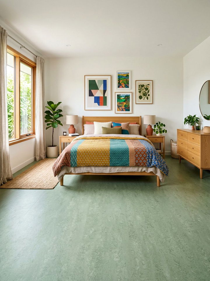 Eco Friendly Linoleum Bedroom - 30 bedroom floor ideas