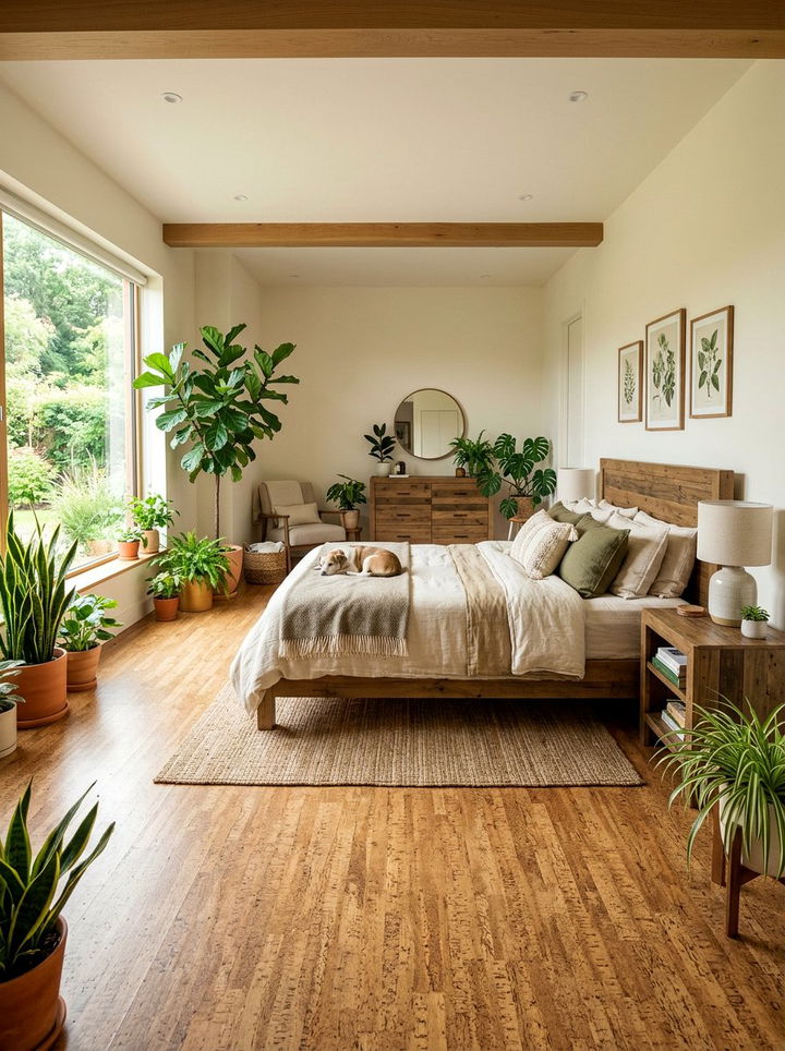 Eco friendly cork floor - 30 bedroom cork flooring ideas