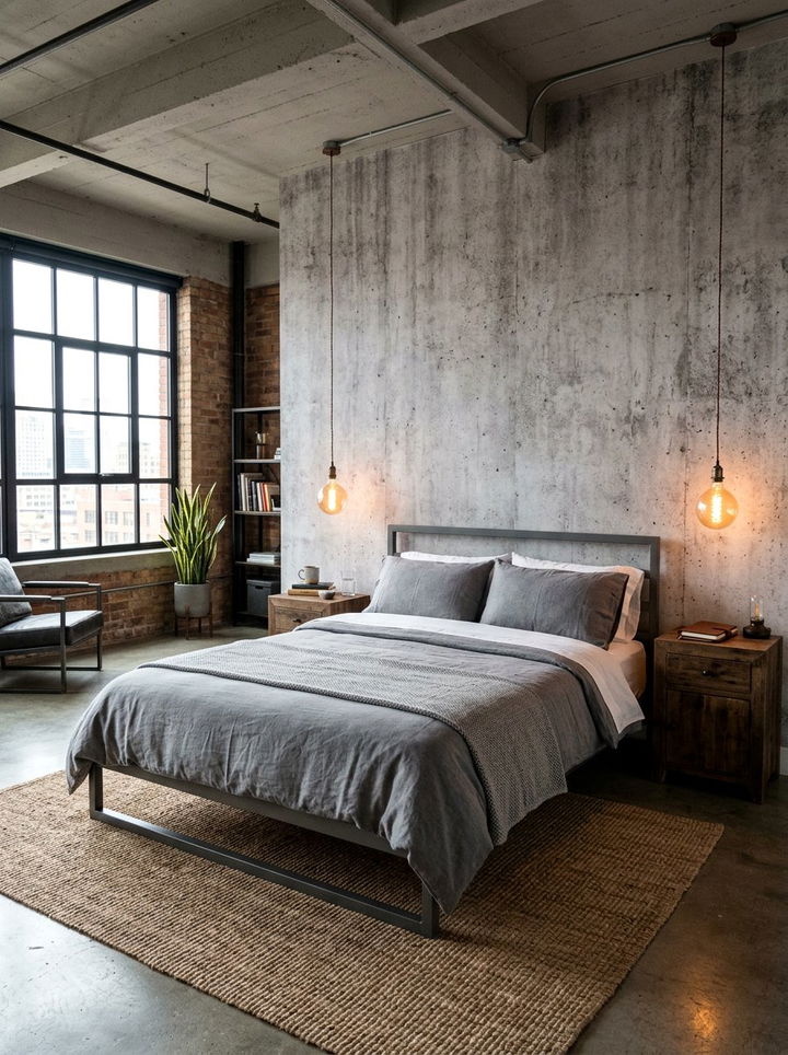 Edison Bulb Pendant Light - 30 industrial gray bedroom ideas
