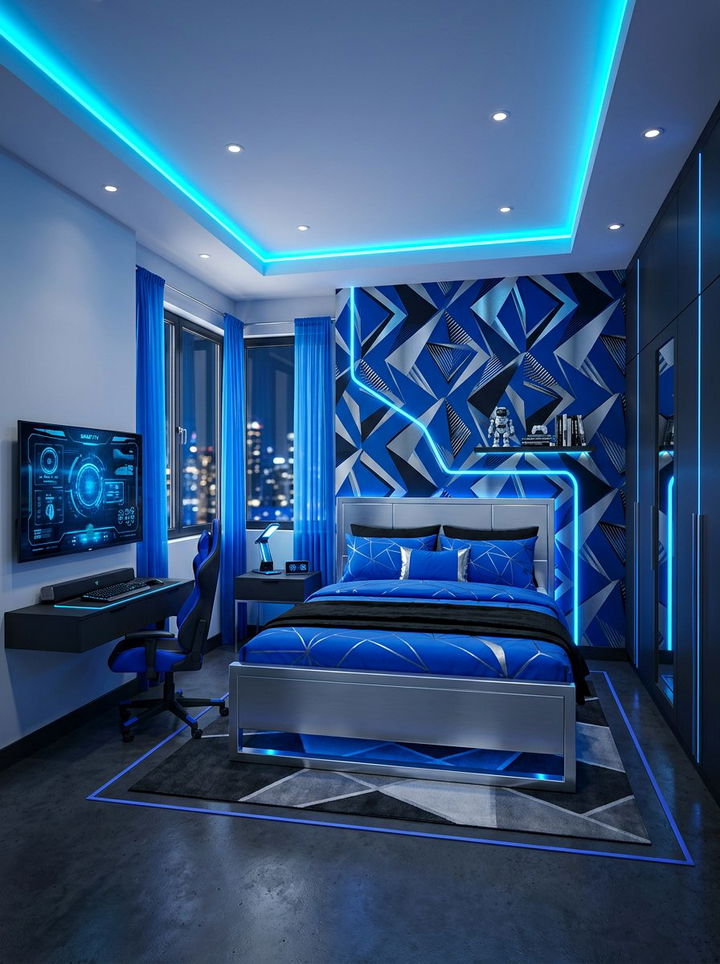 Electric Blue Bedroom - 30 energizing bedroom color ideas