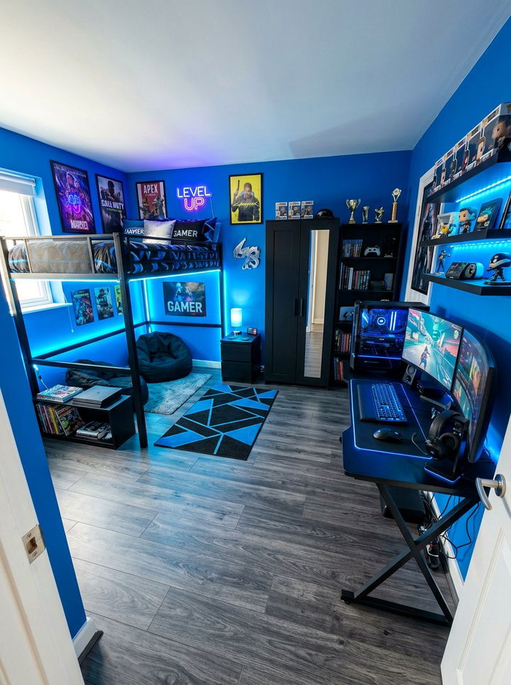 Electric Blue Teen Bedroom - 30 blue bedroom design ideas