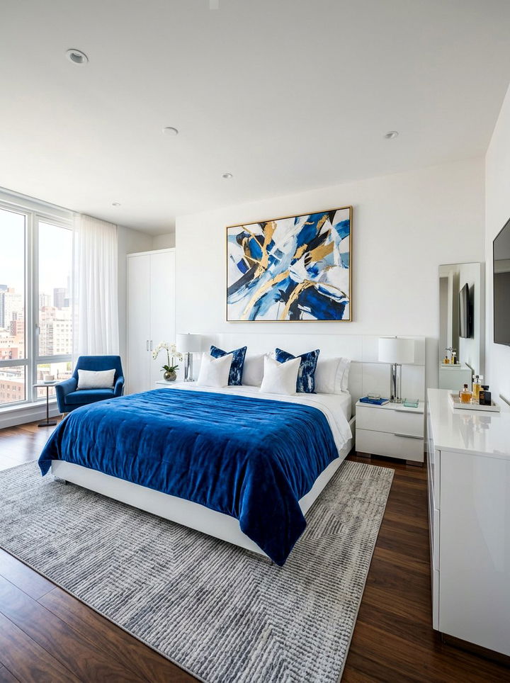 Electric Blue Velvet Comforter - 30 bedroom blue bedding ideas