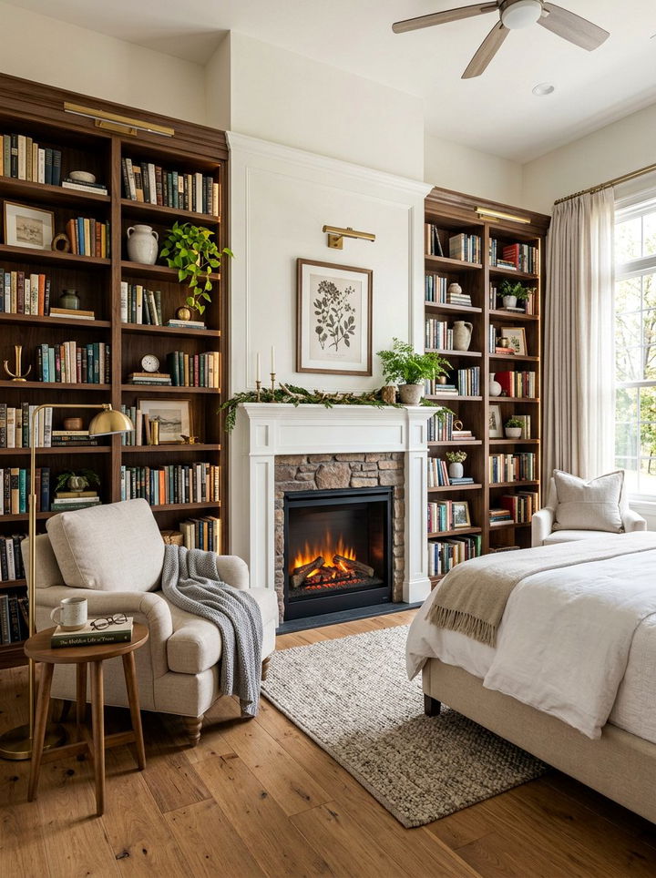 Electric Fireplace With Shelving - 30 bedroom electric fireplace ideas