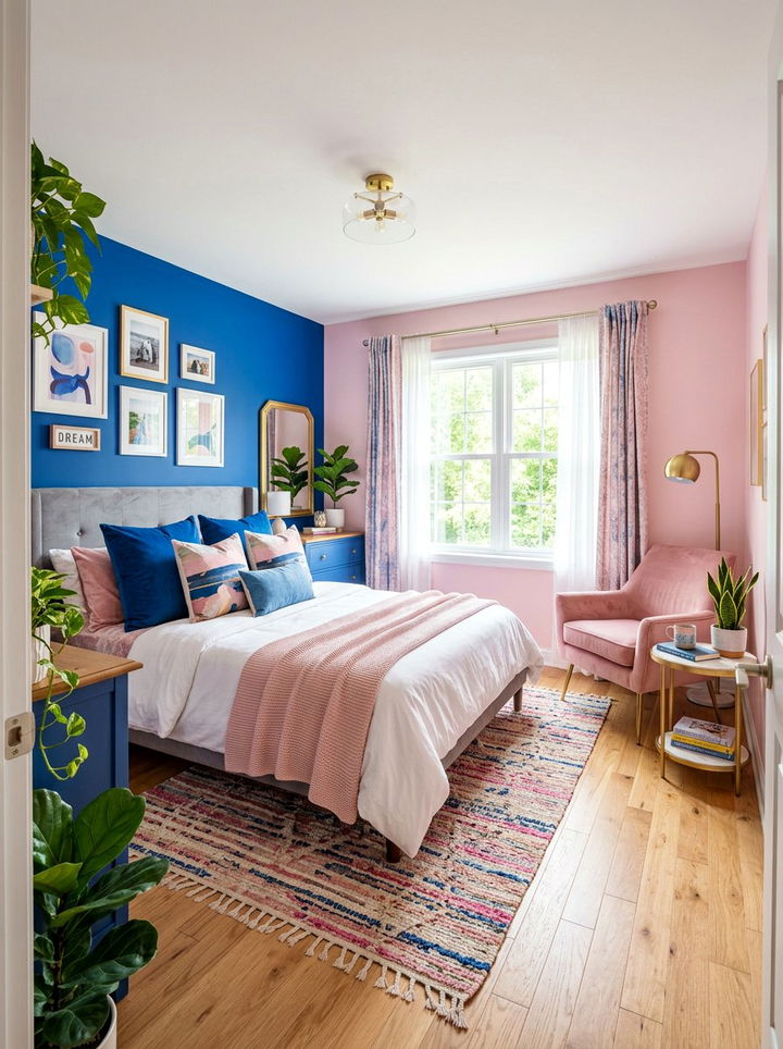 Electric blue and pink bedroom - 30 electric blue bedroom ideas