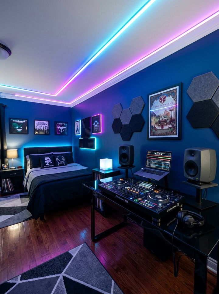 Electronic Dance Music Bedroom - 30 music themed bedroom ideas