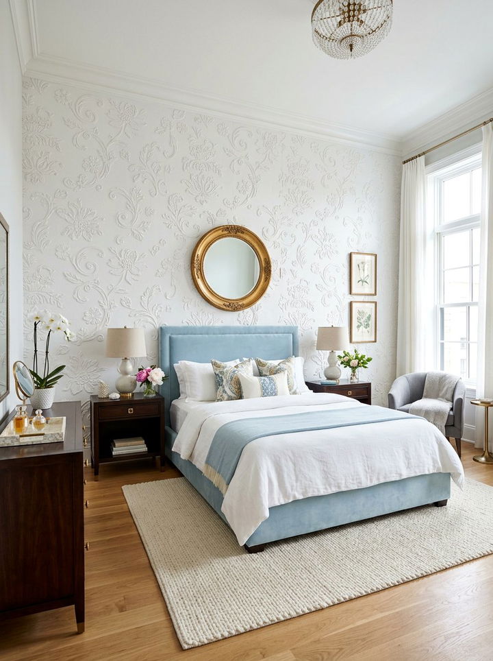 Embossed Wallpaper Bedroom - 30 textured bedroom ideas
