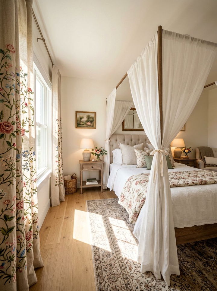 Embroidered Curtain - 30 Turkish bedroom ideas