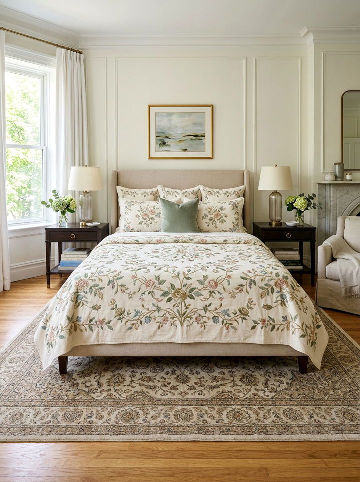 Embroidered Detail Quilt - 30 bedroom quilts