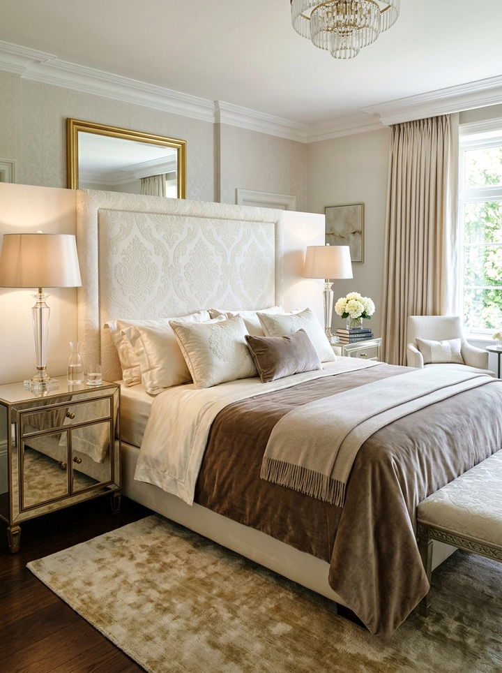 Embroidered Headboard Fabric - 30 embroidered bedroom ideas