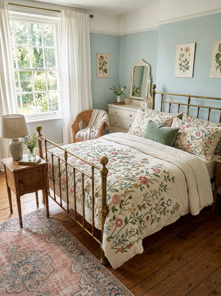 Embroidered textile - 30 cozy texture bedroom ideas