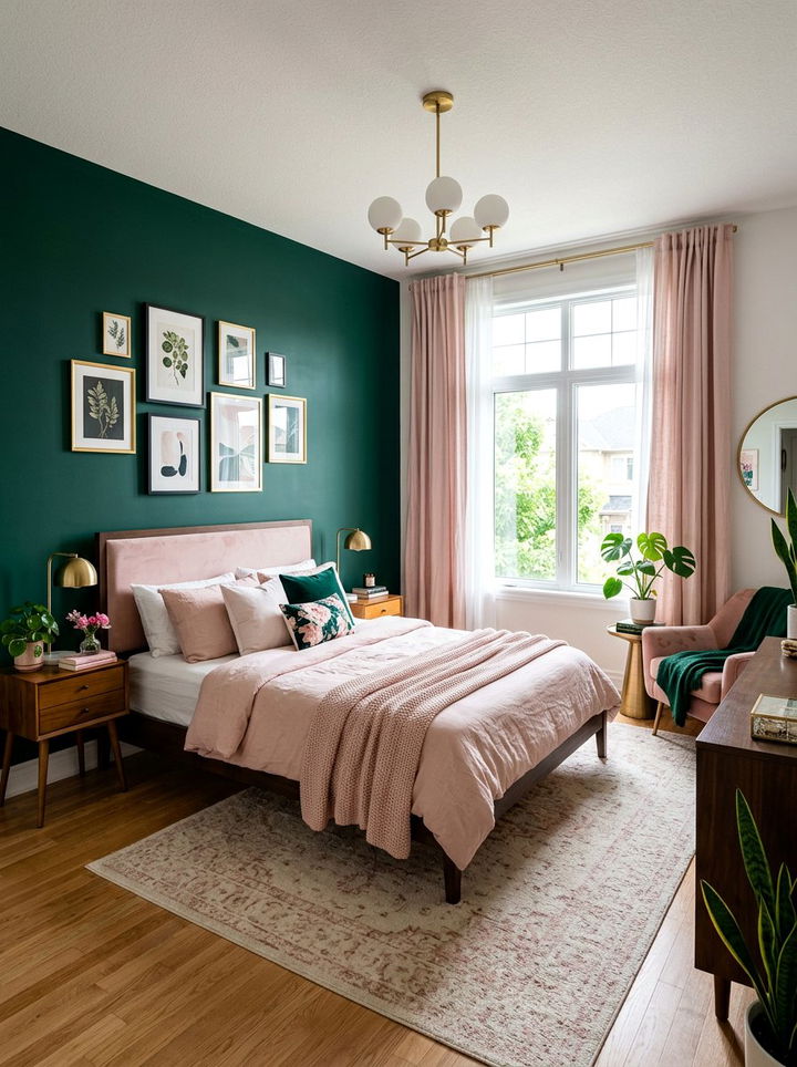 Emerald And Blush Pink Bedroom - 30 emerald bedroom ideas