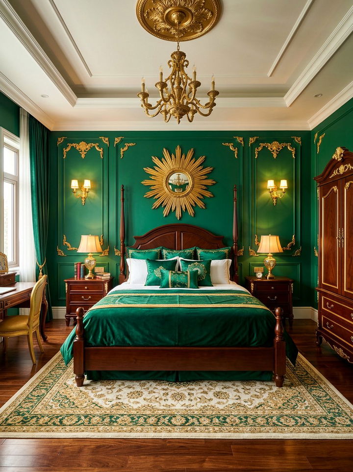 Emerald And Gold Luxury Bedroom - 30 emerald bedroom decor ideas