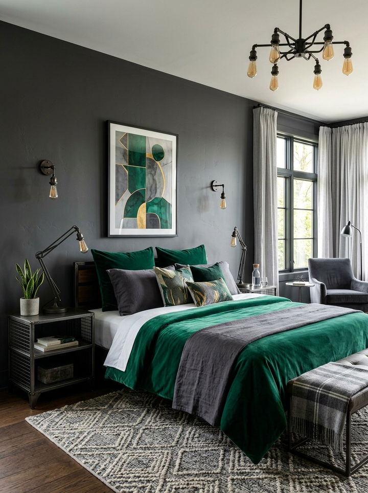 Emerald And Gray Bedroom - 30 emerald bedroom ideas