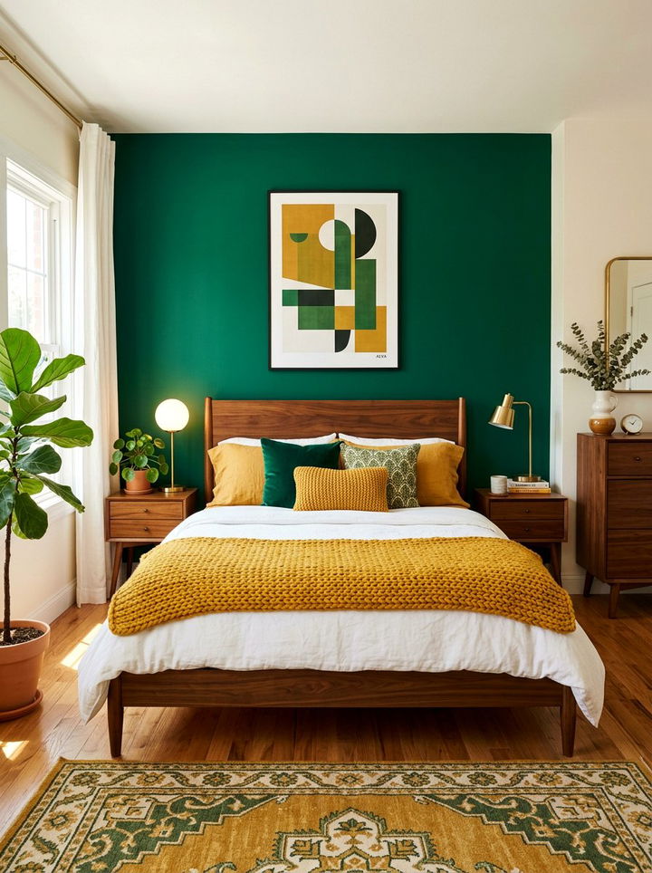 Emerald And Mustard Bedroom - 30 emerald bedroom ideas