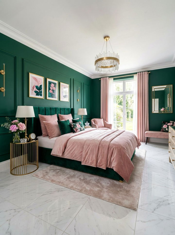 Emerald And Pink Bedroom - 30 jewel toned bedroom ideas