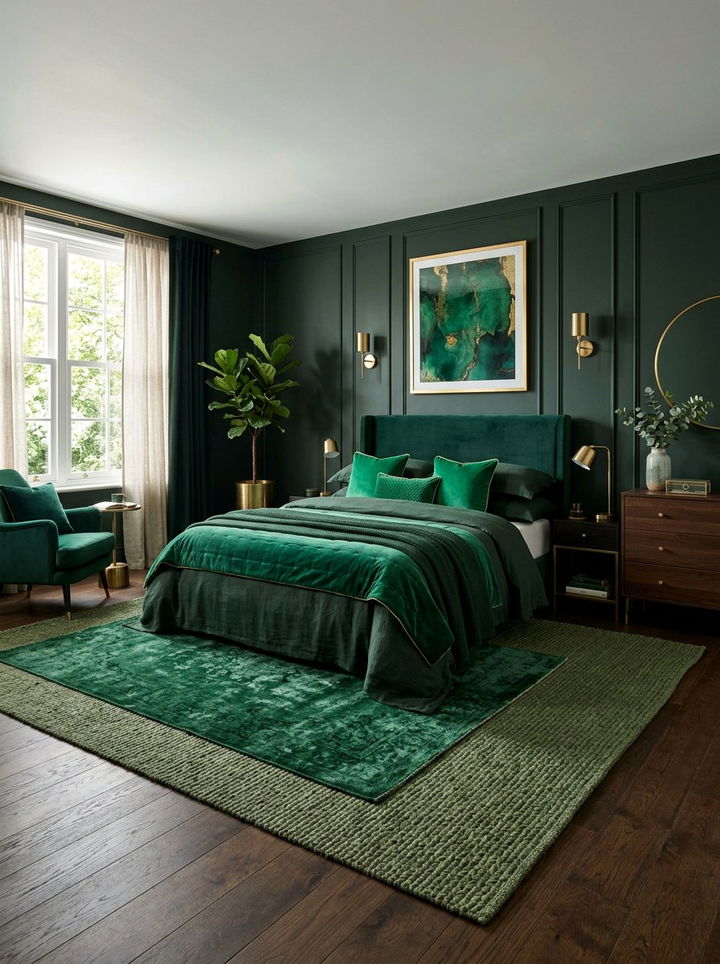 Emerald Green And Forest Green Bedroom - 30 forest green bedroom ideas