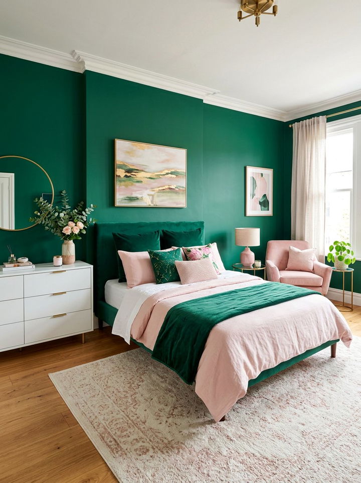 Emerald Green And Pink Bedroom - 30 emerald bedroom decor ideas