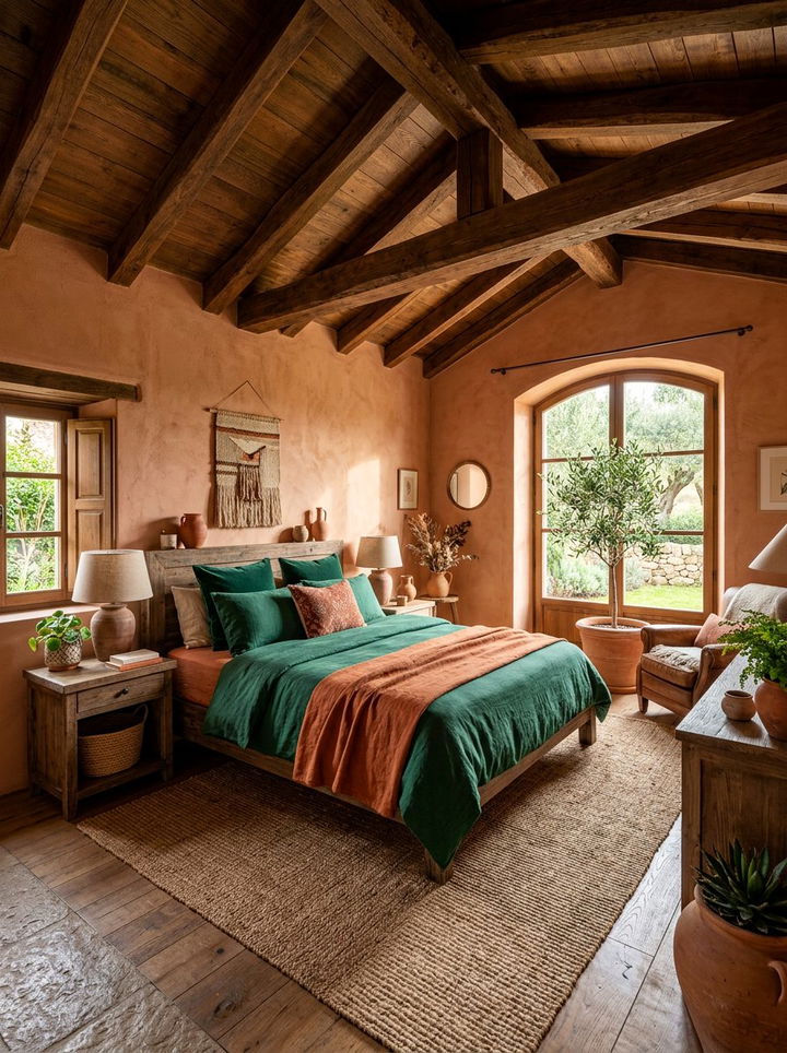 Emerald Green And Terracotta Bedroom - 30 emerald bedroom decor ideas