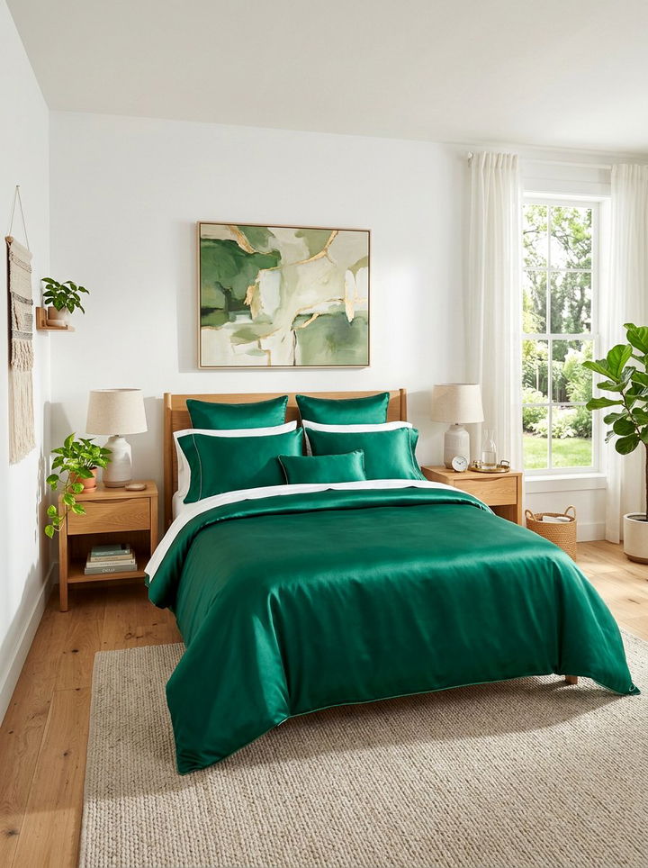 Emerald Green Bedding - 30 emerald bedroom ideas