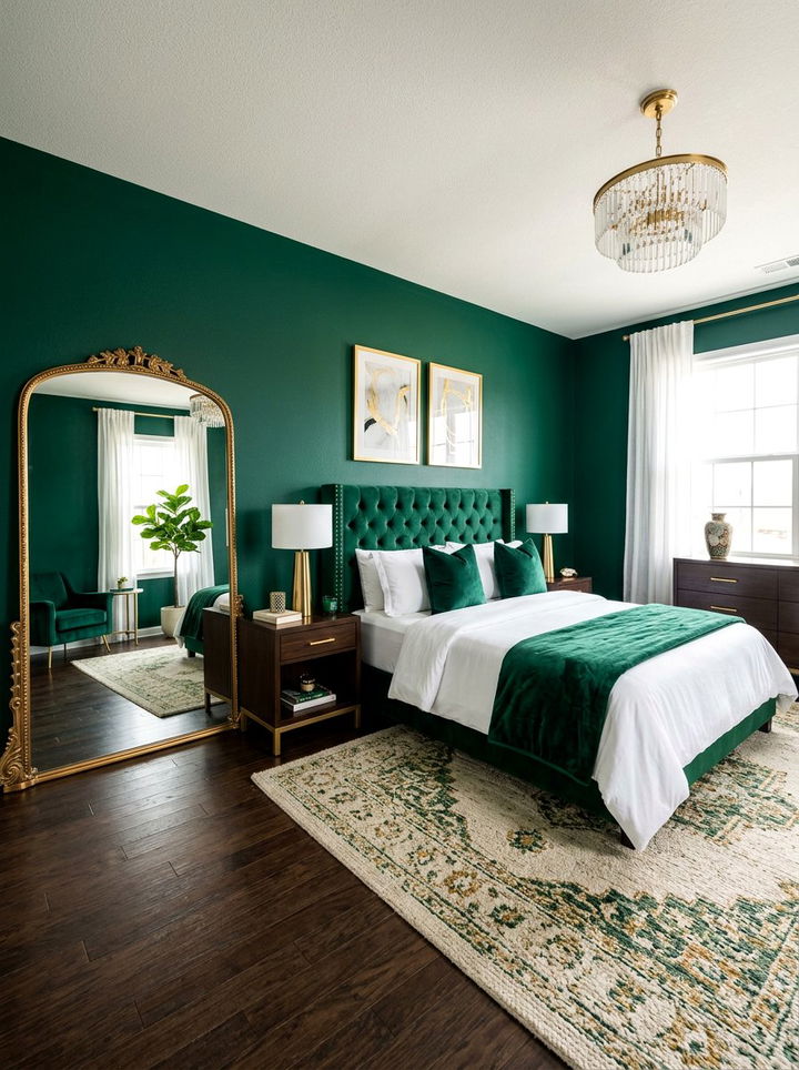 Emerald Green Bedroom - 30 winter inspired bedroom color ideas