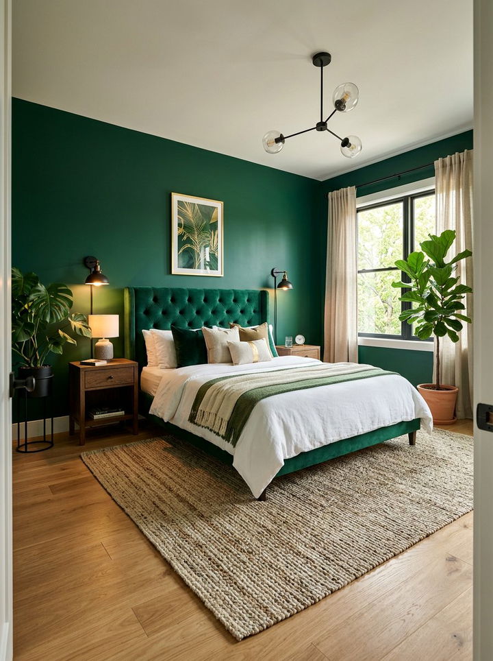 Emerald Green Bedroom - 30 bold color bedroom ideas