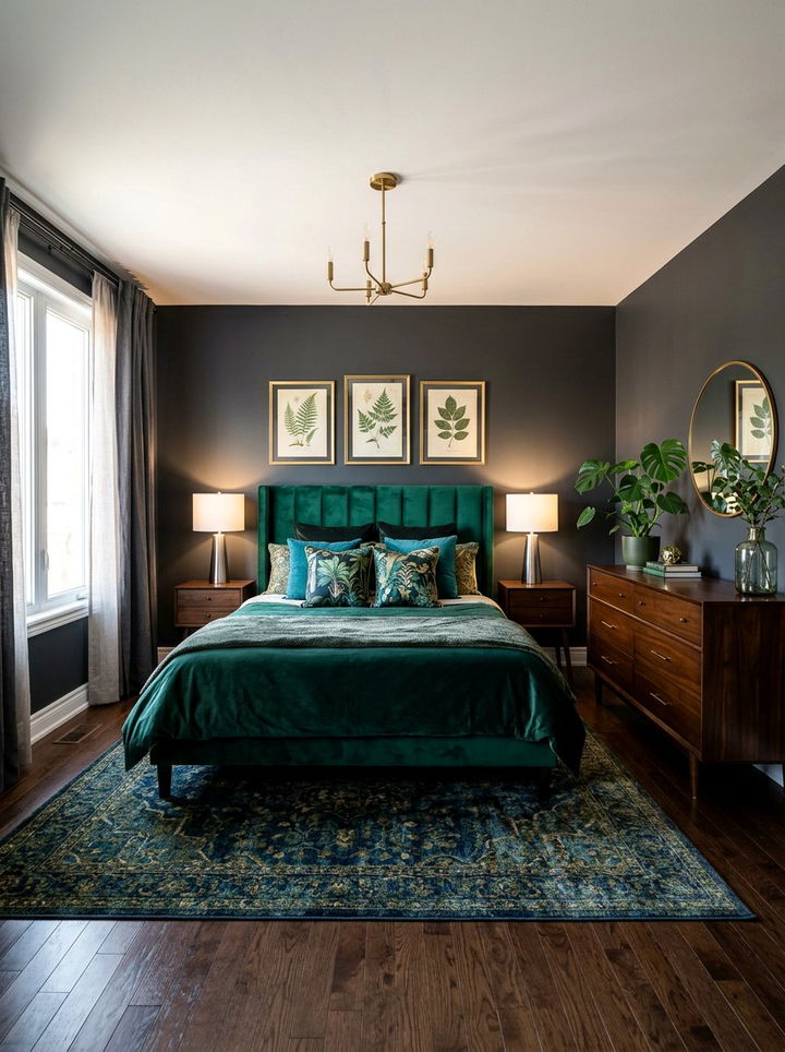 Emerald Green Bedroom - 30 cool toned bedroom ideas