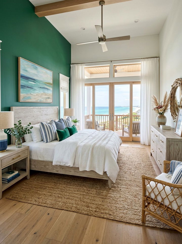Emerald Green Bedroom Coastal Style - 30 emerald green accent wall bedroom
