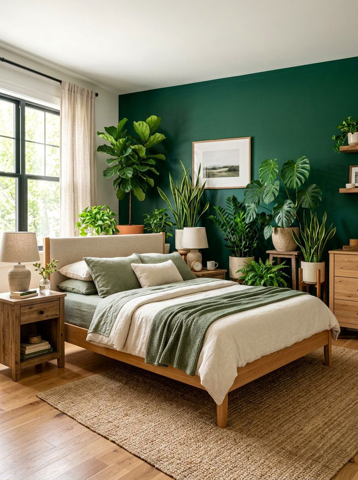 Emerald Green Bedroom Indoor Plants - 30 emerald green accent wall bedroom