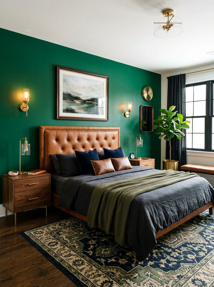 Emerald Green Bedroom Leather Accents - 30 emerald green accent wall bedroom