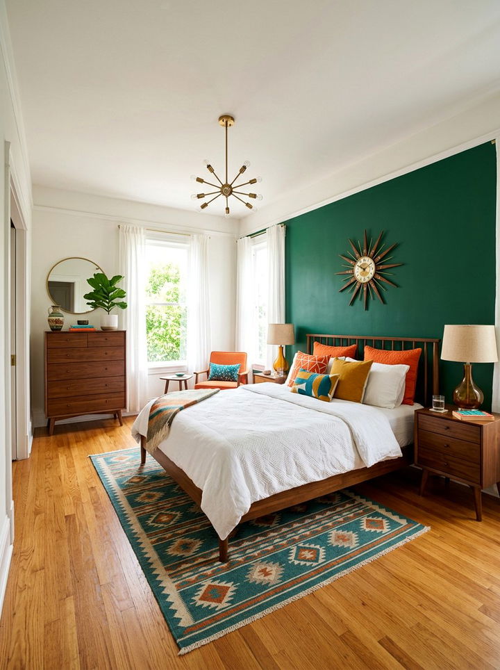 Emerald Green Bedroom Mid Century Modern - 30 emerald green accent wall bedroom