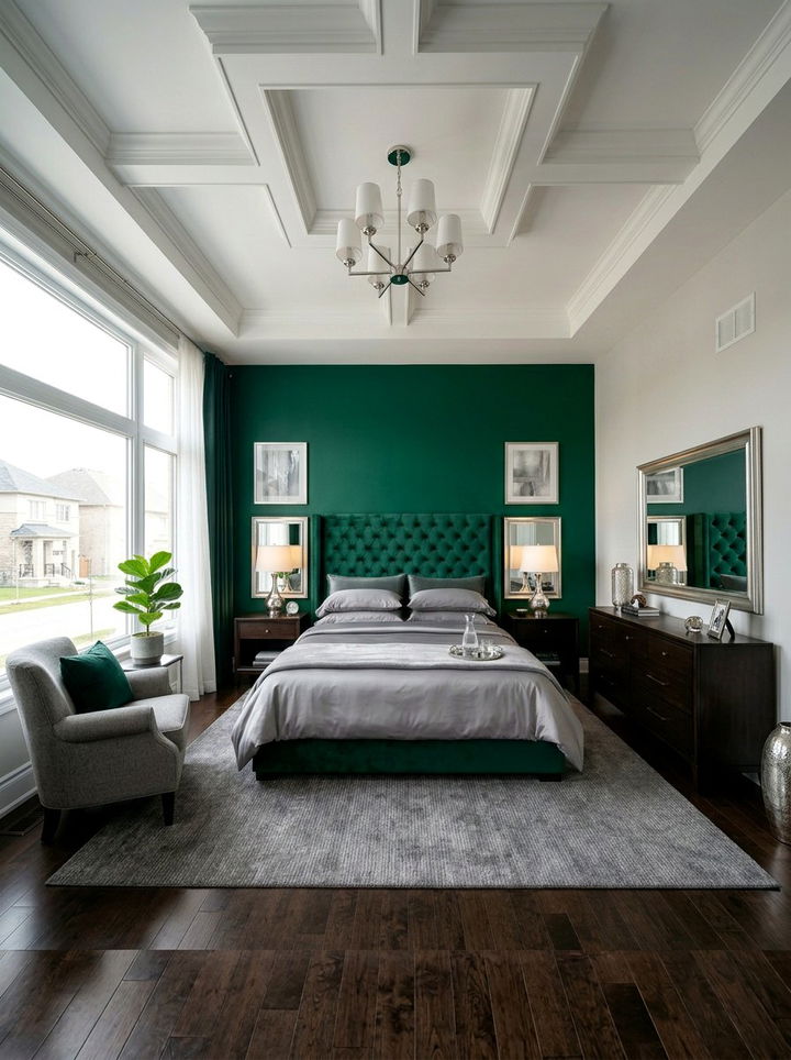 Emerald Green Bedroom Velvet Headboard - 30 emerald green accent wall bedroom