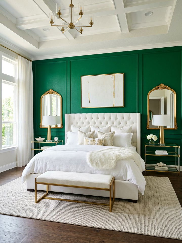 Emerald Green Bedroom Wall - 30 dark bedroom accent wall ideas