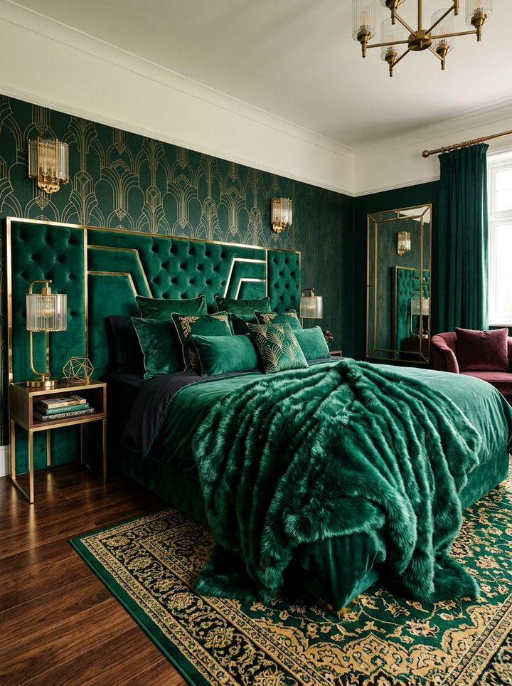 Emerald Green Faux Fur Throw - 30 bedroom faux fur throws