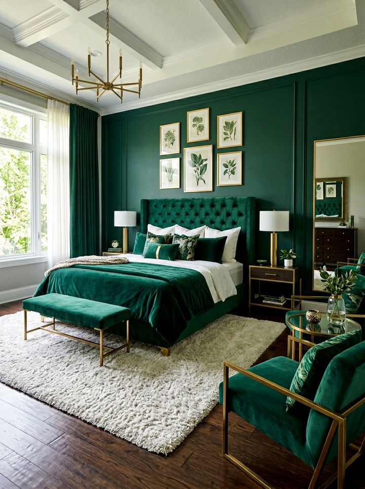 Emerald Green Glam Bedroom - 30 modern glam bedroom ideas