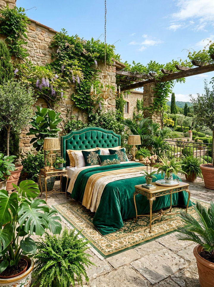 Emerald Green Gold Bedroom - 30 gold accent bedroom ideas