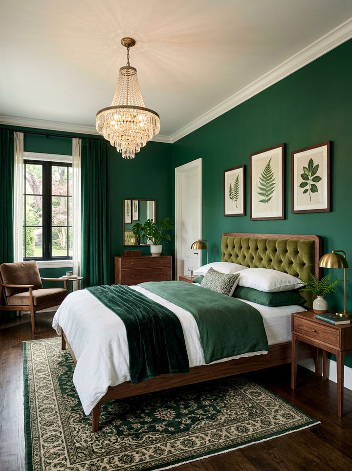 Emerald Green Guest Room - 30 rich color bedroom ideas