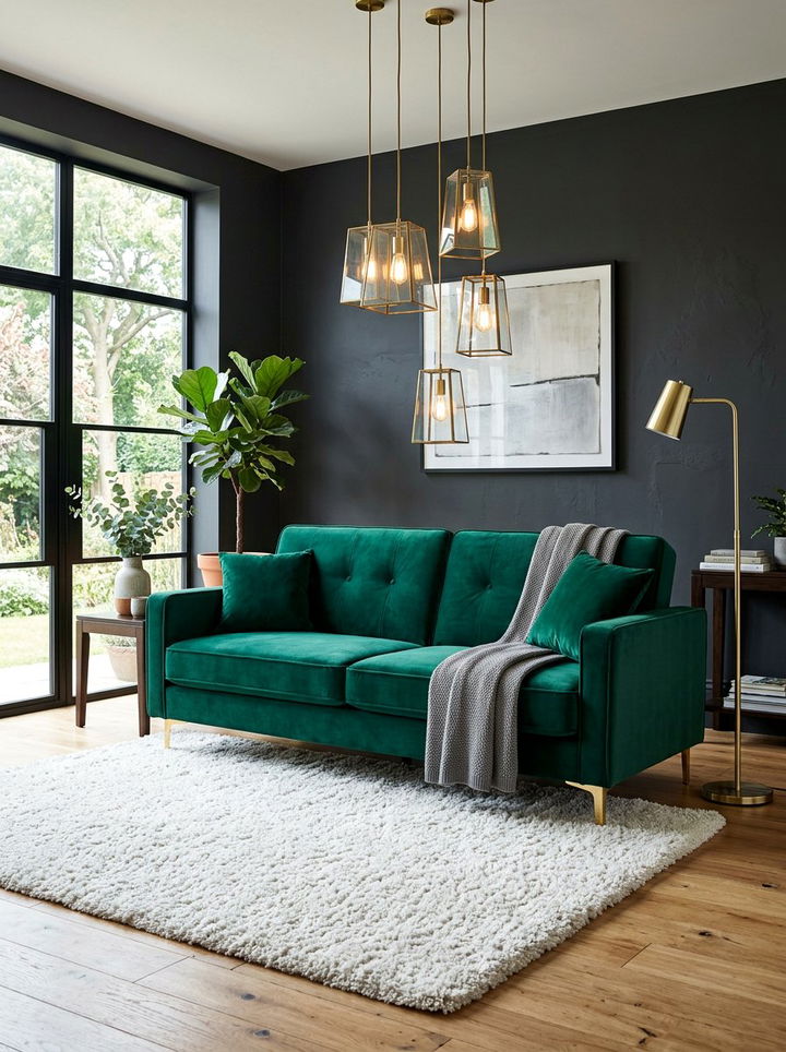 Emerald Green Luxe Sofa Bed - 30 bedroom sofa bed ideas