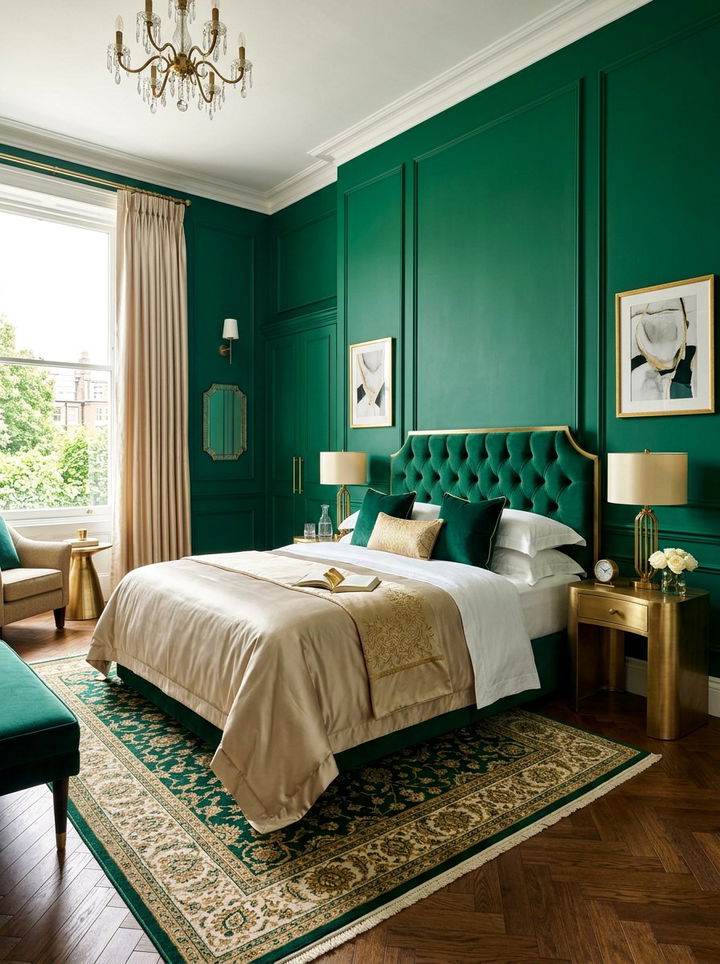 Emerald Green Luxury Bedroom - 30 bedroom green walls