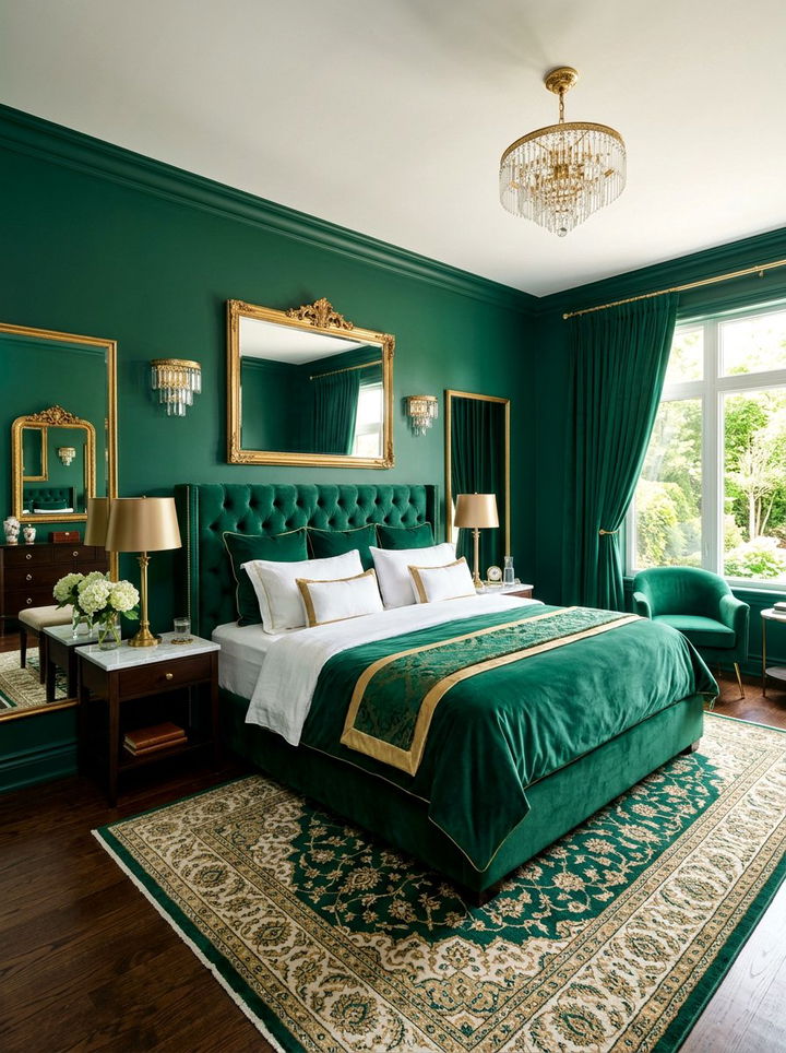 Emerald Green Master Bedroom - 30 green bedroom ideas