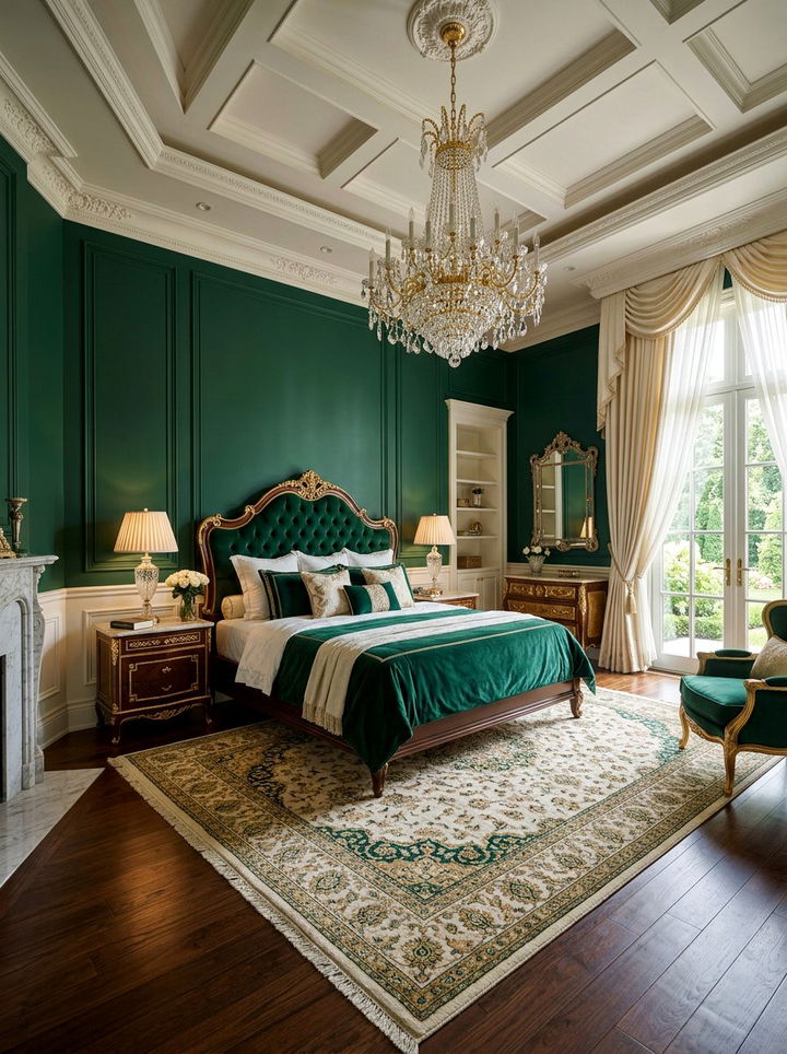 Emerald Green Master Suite - 30 cool green bedroom ideas