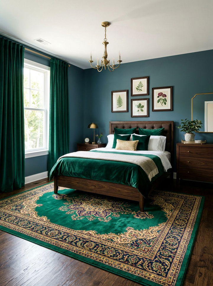 Emerald Green Rug - 30 bedroom oriental rugs