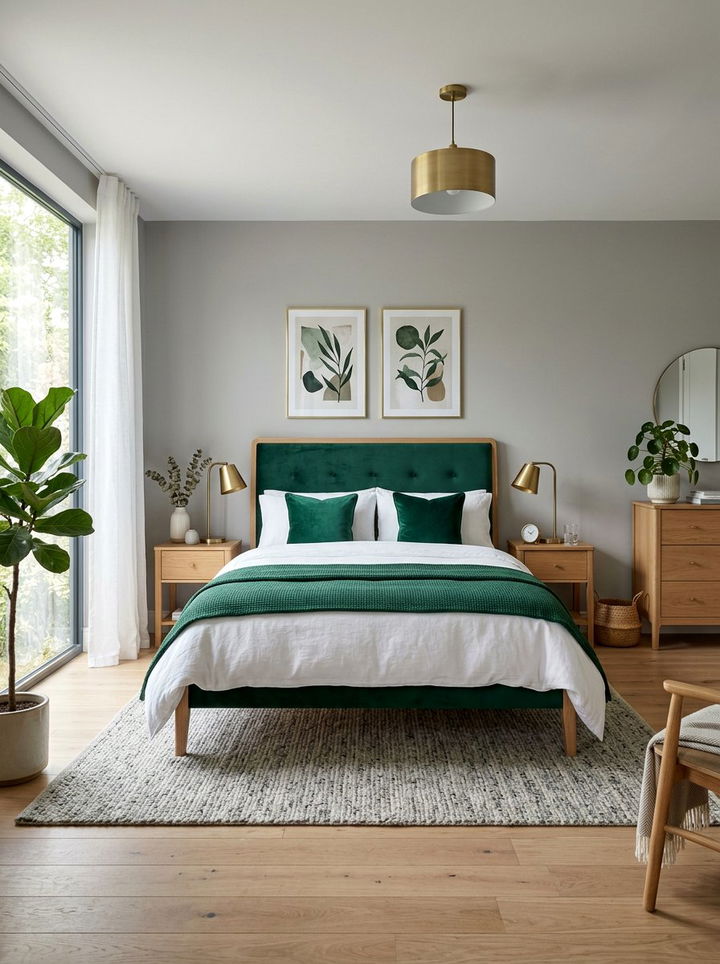 Emerald Green Scandinavian Bedroom - 30 scandinavian green bedroom ideas