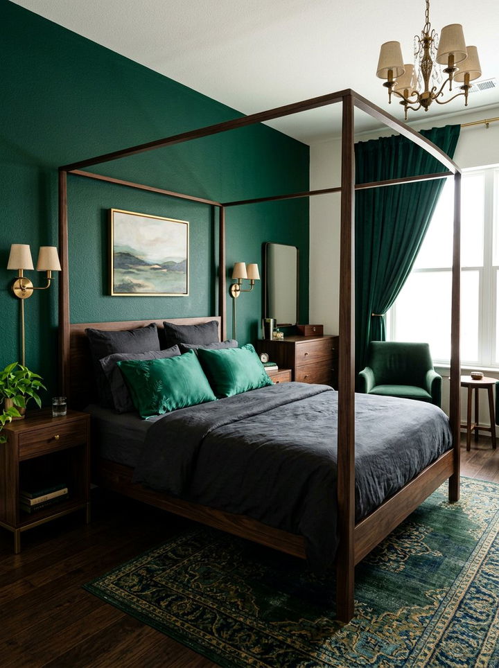 Emerald Green Silk Pillowcase - 30 bedroom bedding ideas