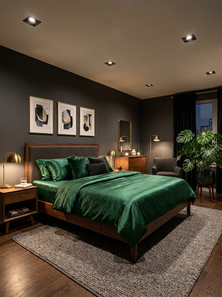 Emerald Green Silk Sheets - 30 silk bedroom ideas